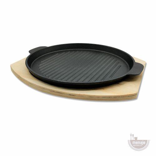 PLATO DE FIERRO 24CM C/ BASE DE MADERA