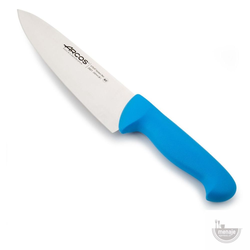 CUCHILLO COCINERO 20 CM MANGO AZUL ARCOS